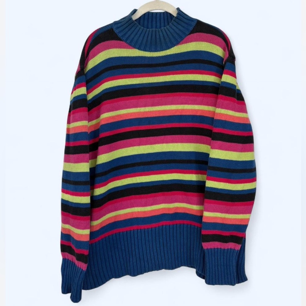 Vintage Westbound Striped Mock Neck Sweater